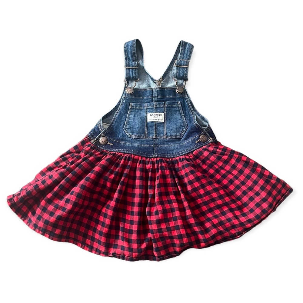 Oshkosh B’gosh Buffalo Plaid Overall Dress/Jumper, 3T